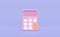 3d pink calculator icon for accounting finance isolated on purple background. concept 3d render illustration