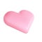 3d pink glossy love heart on white background. Suitable for Valentine day, Mother day, Women day, wedding, sticker