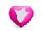 3d Pink Heart With 3d White Map Of Burundi Isolated On White Background, 3d Illustration