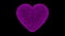 3D pink heart on black background. Heart consists of thousands of small hearts. Love concept. Abstract backdrop for logo