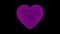 3D pink heart on black background. Heart consists of thousands of small hearts. Love concept. Abstract backdrop for logo