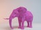 3D pink low poly (Elephant)
