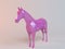 3D pink low poly (horse)