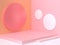 3d pink orange corner scene abstract minimal geometric background 3d render