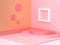 3d pink orange corner scene minimal abstndract background geometric shape 3d render