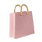 3D Pink Shopping Bag icon Isolated. Render Gift Bag. Online or Retail Shopping Symbol. Fashion Woman Handbag