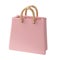 3D Pink Shopping Bag Isolated. Render Gift Bag. Online or Retail Shopping Symbol. Fashion Woman Handbag Illustration