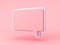 3d pink speech bubble on pink pastel color background with shadows minimal conceptual