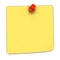 3d Pinned yellow note