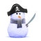 3d Pirate snowman with cutlass