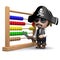 3d Pirate using an abacus