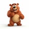 3d Pixar Bear: Cartoon Character Rendering In Daz3d Style