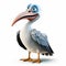 3d Pixar Pelican: Cartoon-like Character With Inventive Design