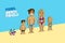 3d Pixel beach family