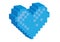 3D Pixel blue heart