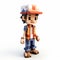 3d Pixel Cartoon Character Design Of Mason With Hat