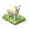 3d Pixel Vector Sheep Farm And Herd: Geometry-inspired Hyper-realistic Animal Illustrations