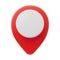 3d plastic Maps pin. Realistic red geotag