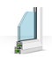 3d plastic window profile. Vector illustration on white