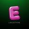 3D playful Letter E, Kids and joy style symbol for school, preschool, comic book, kids zone decoration, festive or baby