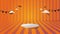 3d Podium in abstract orange and white halloween theme design. Vector illustration