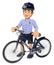 3D Police in shorts with his bike