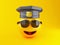 3d Policeman Emoji icons with police cap.