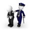 The 3d policeman escorts the businessman