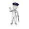 3d policeman shows stop gesture