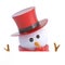 3d Posh snowman looks on