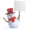 3d Posh snowman placard