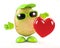 3d Potato character holds a red heart