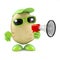 3d Potato character with a megaphone