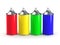 3d Primary color spraypaint cans