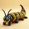 3d Printed Caterpillar Lego Set With Surrealistic Illustration Design