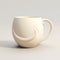 3d Printed Crescent Mug In White With Distorted Form