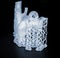 3D printed human heart prototype close-up. Object photopolymer