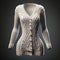 3d Printed Knitted Cardigan: Photorealistic Rendering In Light Beige And Gray