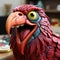 3d Printed Parrot Head: Detailed Character Illustration By Alec Maly