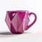 3d Printed Pink Geometric Coffee Mug With Realistic Rendering
