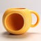 3d Printed Yellow Coffee Mug With Varying Wood Grains