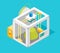 3d Printer Flat Design Style Isometric View. Vector