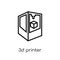 3d printer icon. Trendy modern flat linear vector 3d printer icon on white background from thin line Electronic devices collection