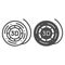 3d printer reel line and glyph icon. Coil for 3d printer vector illustration isolated on white. 3d printer filament