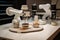 3d printing robot, mixing and measuring ingredients for culinary masterpiece