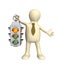 3d puppet - businessman with traffic-light