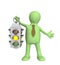 3d puppet - businessman with traffic-light