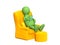 3d puppet, having a rest in a soft armchair