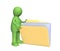 3d puppet, opening folder with documents