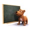 3d Puppy dog at the blackboard